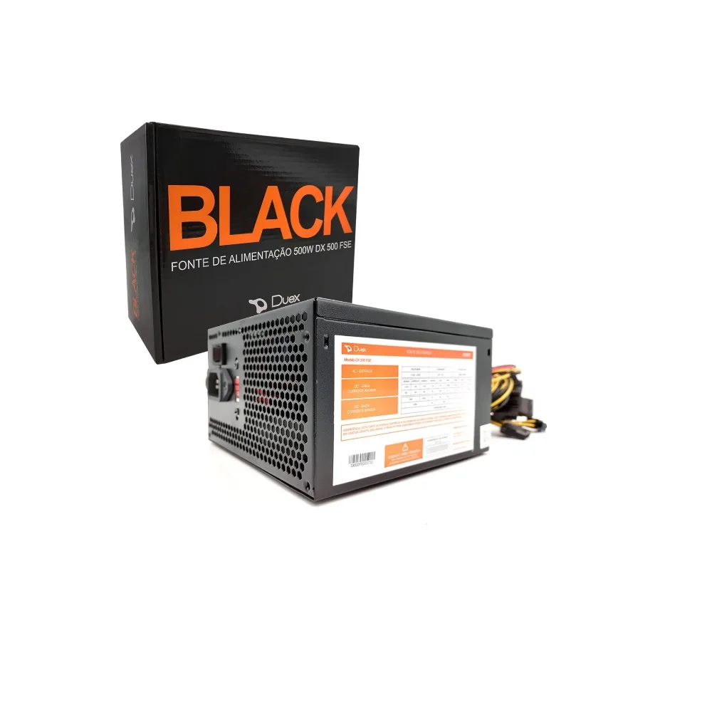 Imagem 4 de 5 do produto Fonte Duex ATX, 500W Real, 20+4 IDE, SATA - DX500FSE
