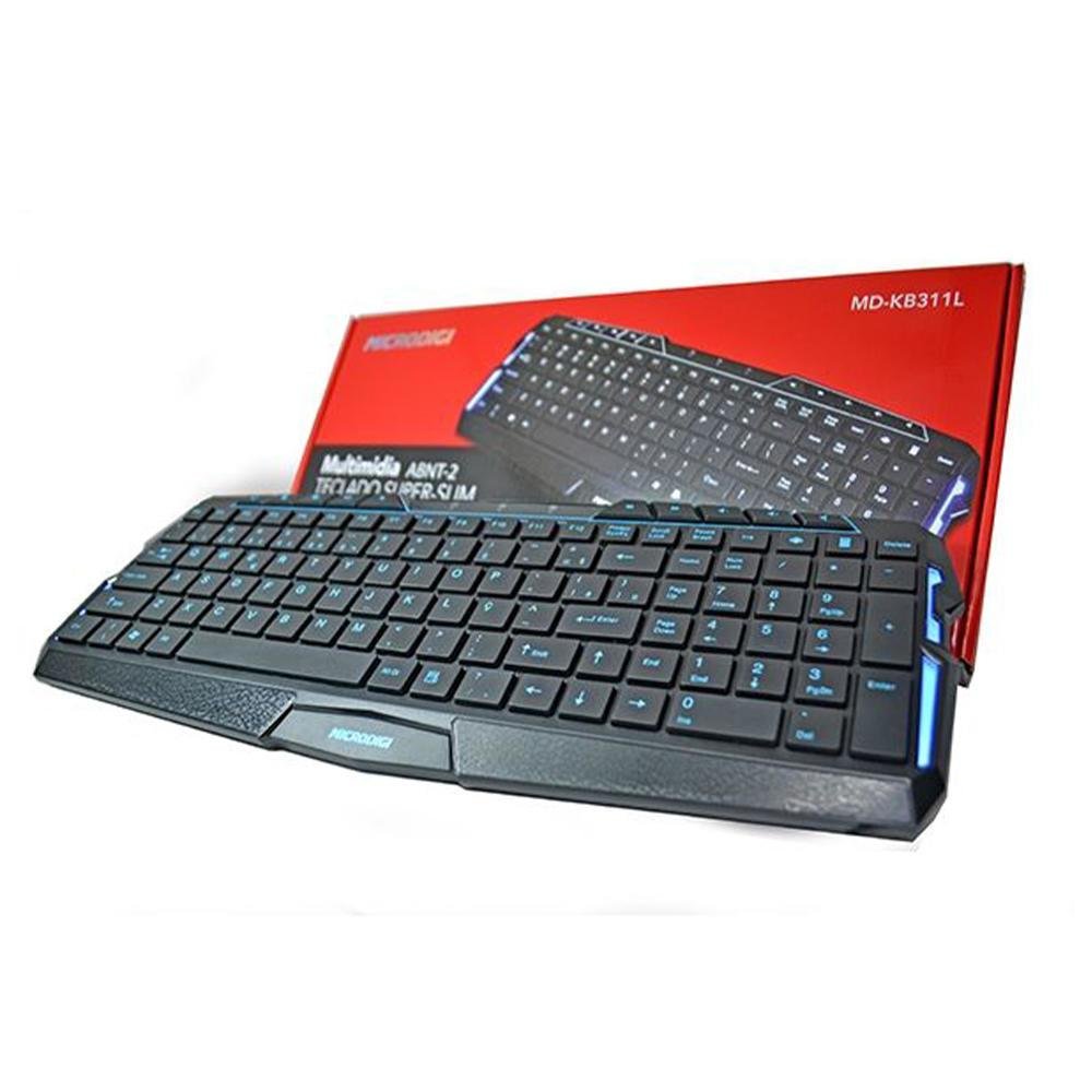 Imagem 4 de 4 do produto TECLADO USB ABNT-2 SLIM C/ BORDAS ILUMINADAS MICRODIGI MD-KB311L BLACK