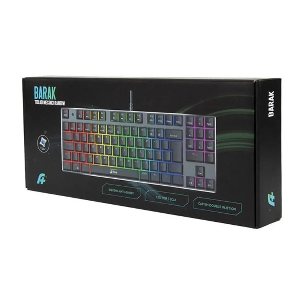 Imagem 2 de 5 do produto Teclado Gamer Aplus Tech Barak Rainbow Mecânico Abnt2 Switch Outemu Red - Ap-kb-3996.