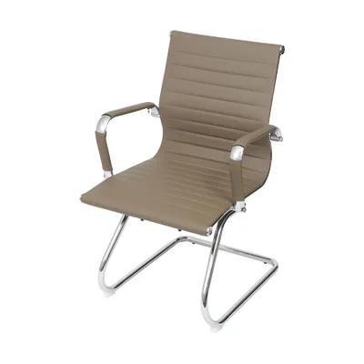 Cadeira Boxbit Eames Office Esteirinha P.u. Fendi Base Fixa Cromada