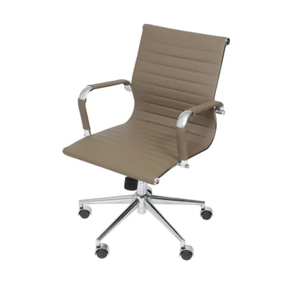 Cadeira Boxbit Eames Office, Peso suportado: 120Kg, Esteirinha Baixa P.u. Fendi Base Rodízio Cromada
