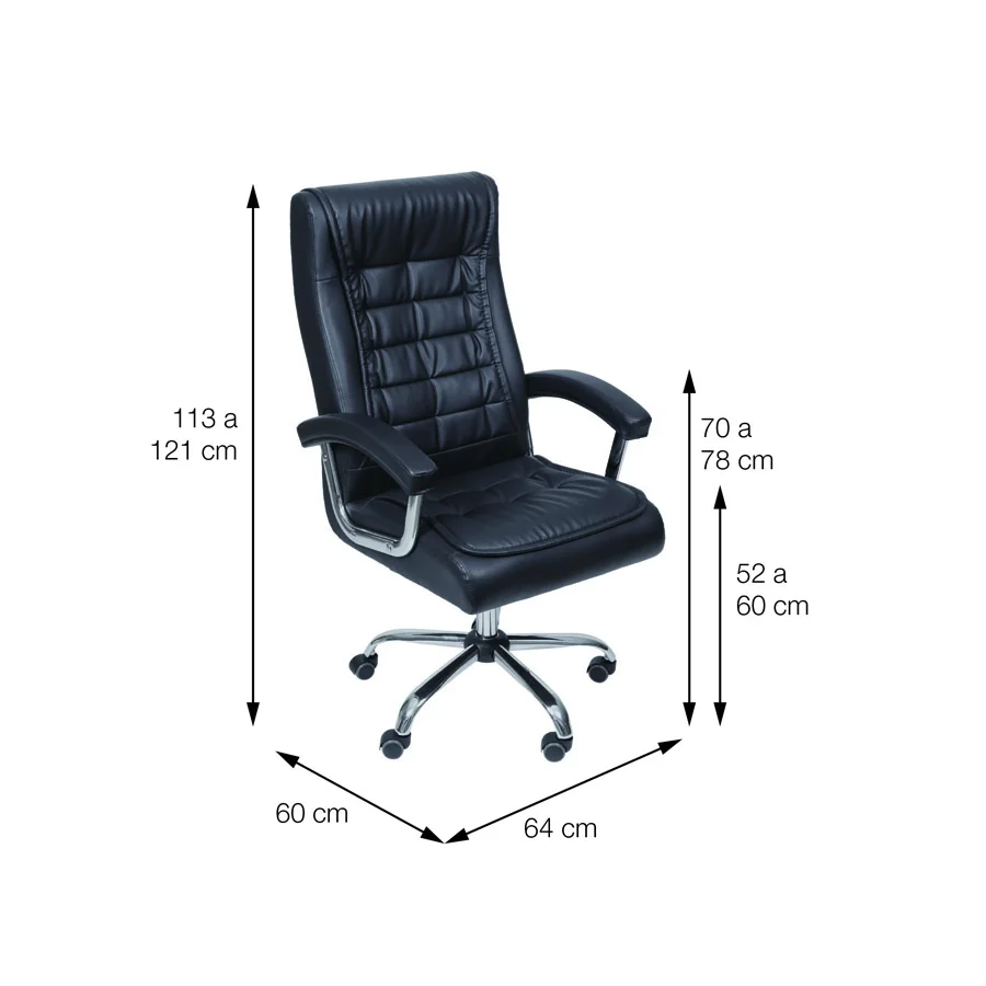 Imagem 3 de 5 do produto Cadeira Boxbit Office Oslo Rodízio Preta Com Molas Revestida Em P.u. Base Rodízio