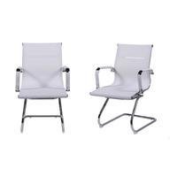 Kit 02 Cadeiras Boxbit Eames Office Tela Fixa Branca