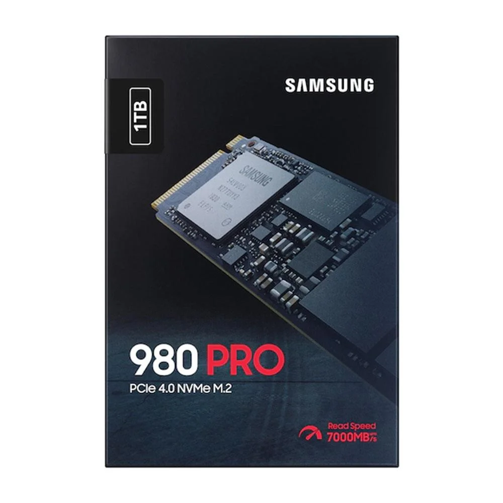 Imagem 2 de 5 do produto SSD Samsung 980 PRO Series, 1TB, M.2, NVMe, Leitura até 7.000 MB/s, Preto- Mz-v8p1t0b/am
