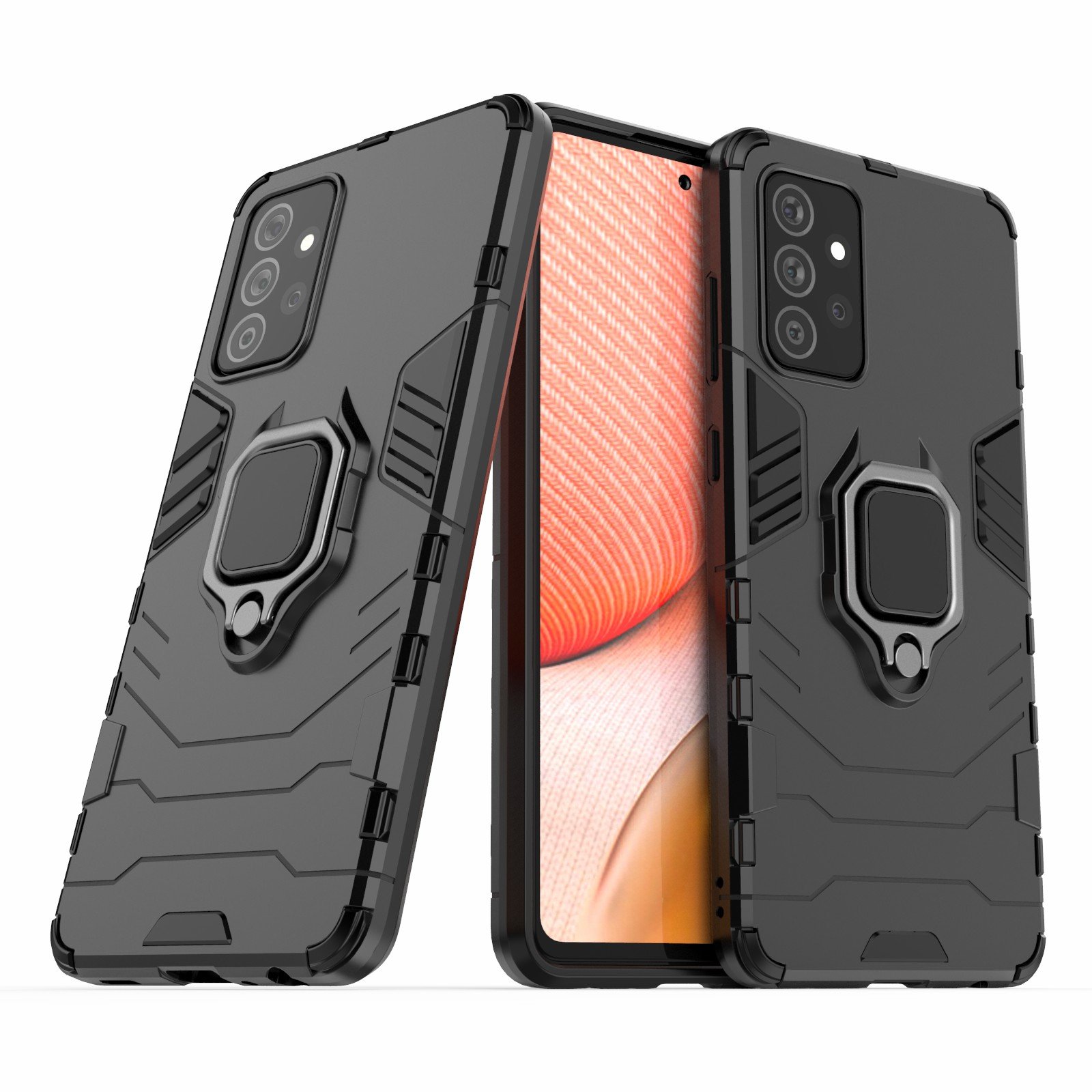Capa Case Capinha Samsung A72 4g 5g Anti Impacto Queda Armor Militar Protetora Anel Dedo Base Cor: Preto