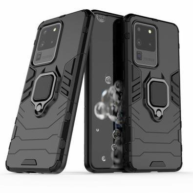 Capa Case Capinha Samsung S20 Ultra Anti Impacto Queda Armor Militar Protetora Anel Dedo Base Cor:preto