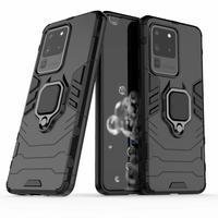 Capa Case Capinha Samsung S20 Ultra Anti Impacto Queda Armor Militar Protetora Anel Dedo Base Cor:preto
