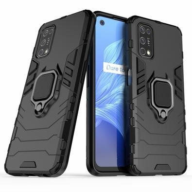 Capa Case Capinha Realme 7 5g E V5 Anti Impacto Queda Armor Militar Protetora Anel De Dedo E Base Cor:preto