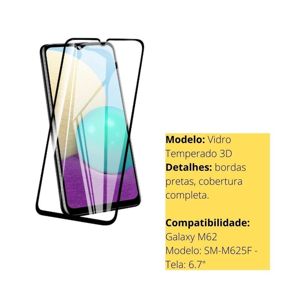 Imagem 5 de 5 do produto Película De Vidro 3d Compatível M62 Samsung Tela 6.7"