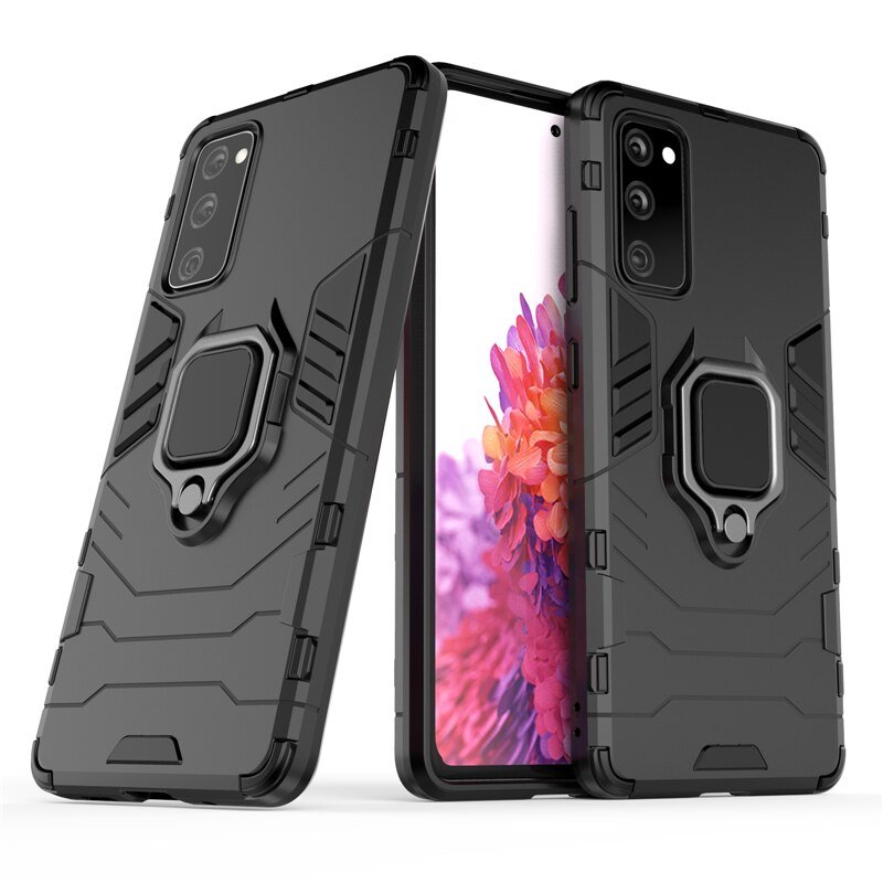 Capa Case Capinha Samsung S20 Fe Anti Impacto Queda Armor Militar Protetora Anel De Dedo E Base Cor:preto