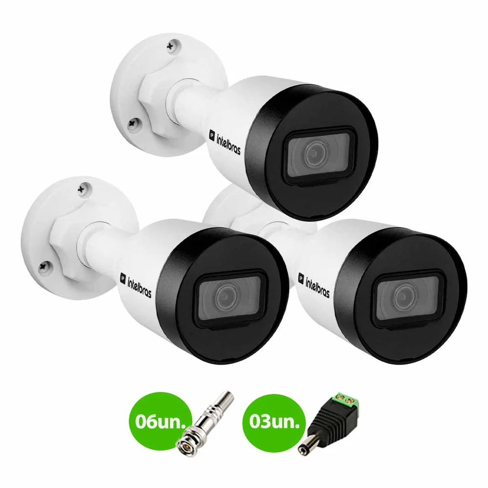 Imagem 2 de 5 do produto Câmeras Intelbras 4 Mp Vip 1430 B Com Lente 3.6mm Bullet Tecnologia Poe Ip67 3 Unidades