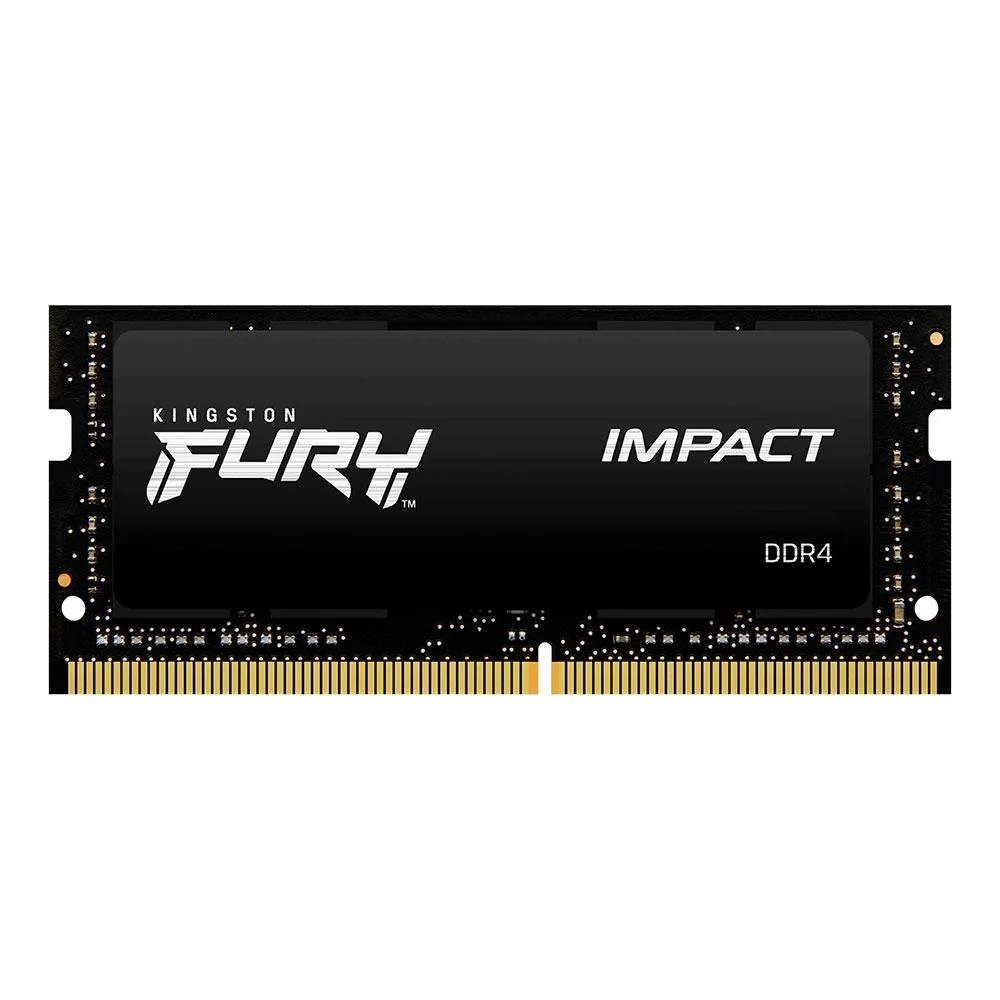 Memória Kingston Fury Impact SODIMM, 8GB, 2666MHz, DDR4, Para Notebook, Black - KF426S15IB/8