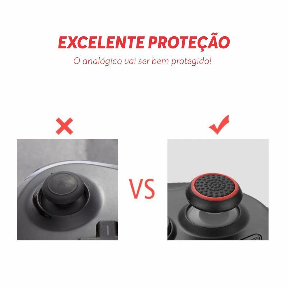 1 Par De Grips P/ Controle Anti Derrapante Silicone Botão Analógico Do Joystick Cor: Azul Claro