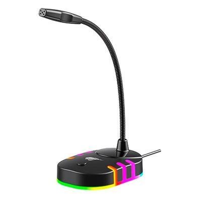 Microfone Gamer Havit Podcast, LED RGB, USB - GK58B