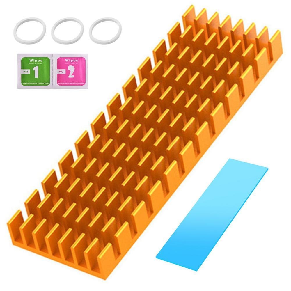 Dissipador Para Ssd M2 Nvme E Ngff 2280 6mm Em Alumínio + Thermal Pad, Alta Eficiência E Maior Refrigeração Cor:dourado