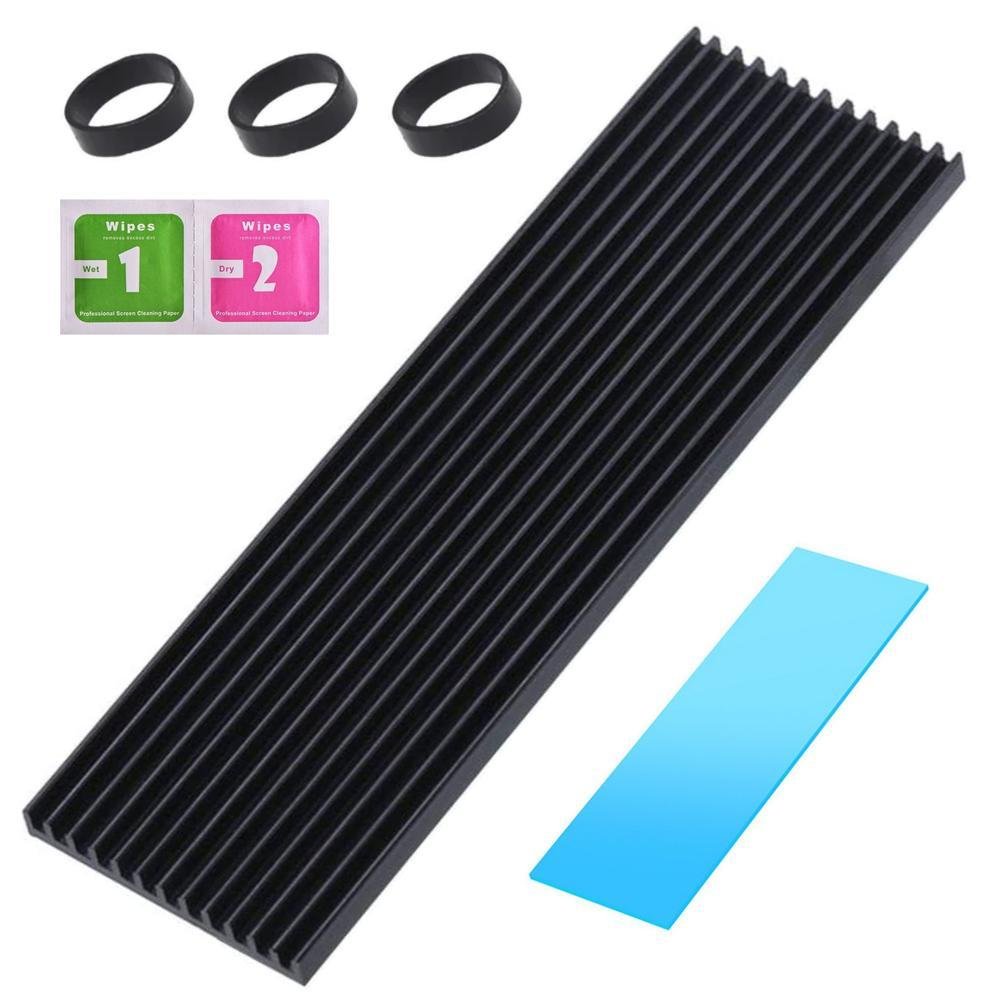 Dissipador Ctech Para SSD M2 NVME NGFF, 2280mm, 4mm, Alumínio, Thermalpad, PC, Notebook e PS5, Preto
