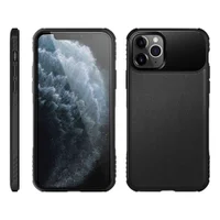 Capa Carbon Protetora Para Iphone 11 Pro Lateral Emborrachada Flexível Antideslizante Preto Geonav