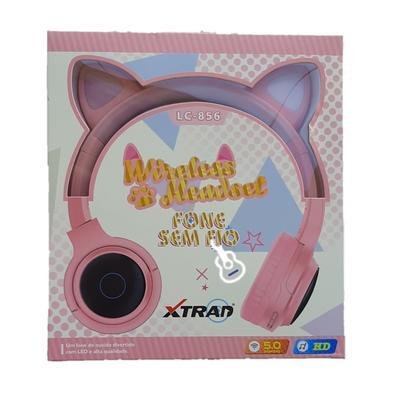 Fone de Gatinho Headphone Bluetooth Orelhas de Gato com LED XTrad LC-831