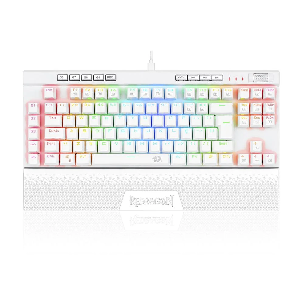 Teclado Mecânico Gamer Redragon Magic-Wand Pro RGB, Switch Vermelho, ABNT2, Branco - K587w-RGB Teclado Mecânico Gamer Redragon Magic-Wand Pro RGB, Switch Vermelho, ABNT2, Branco - K587w-RGB