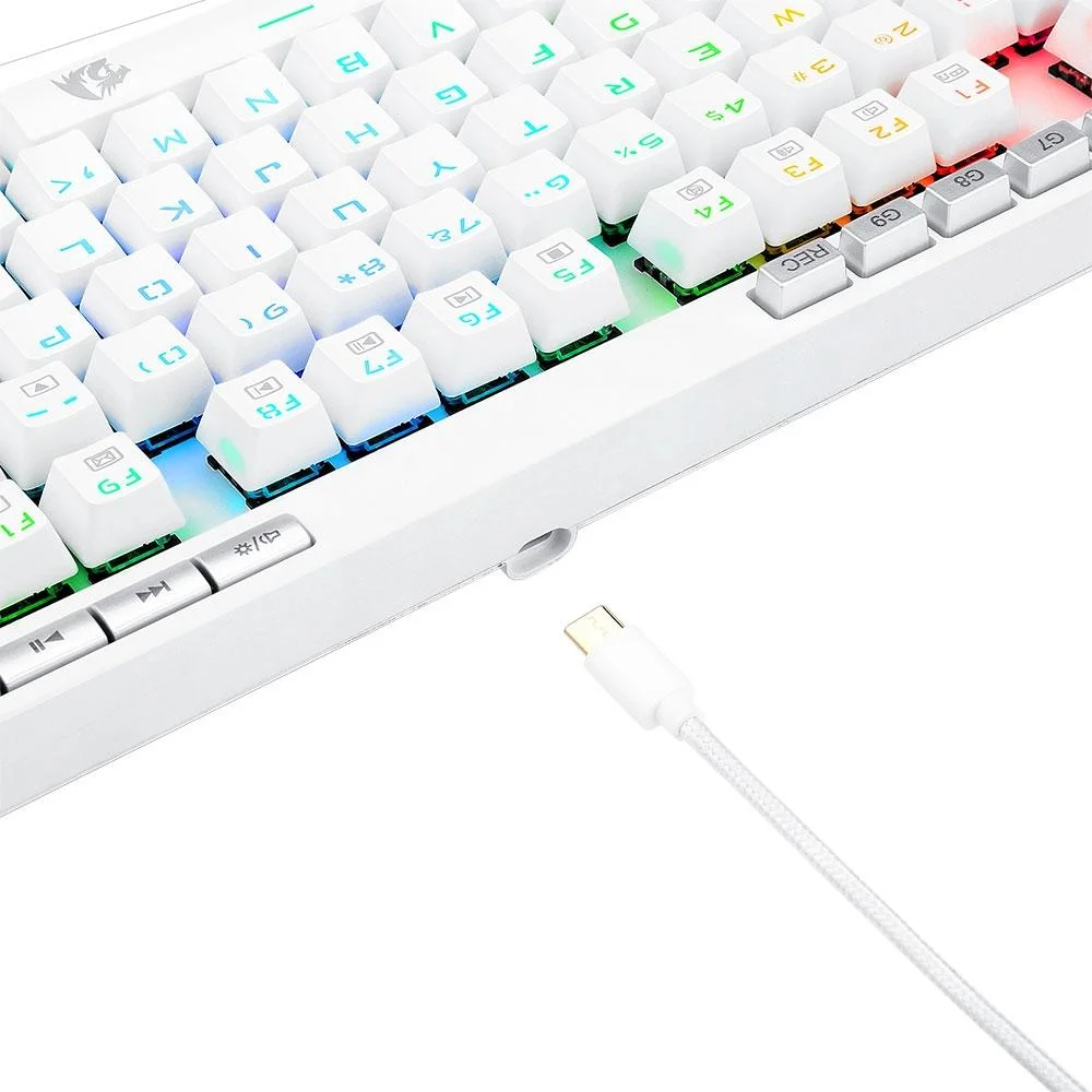 Teclado Mecânico Gamer Redragon Magic-Wand Pro RGB, Switch Vermelho, ABNT2, Branco - K587w-RGB Teclado Mecânico Gamer Redragon Magic-Wand Pro RGB, Switch Vermelho, ABNT2, Branco - K587w-RGB
