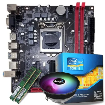 Kit Upgrade - Placa-Mãe B75 + Intel Core I5 3ª Geração + Cooler RGB + Memória 16GB DDR3