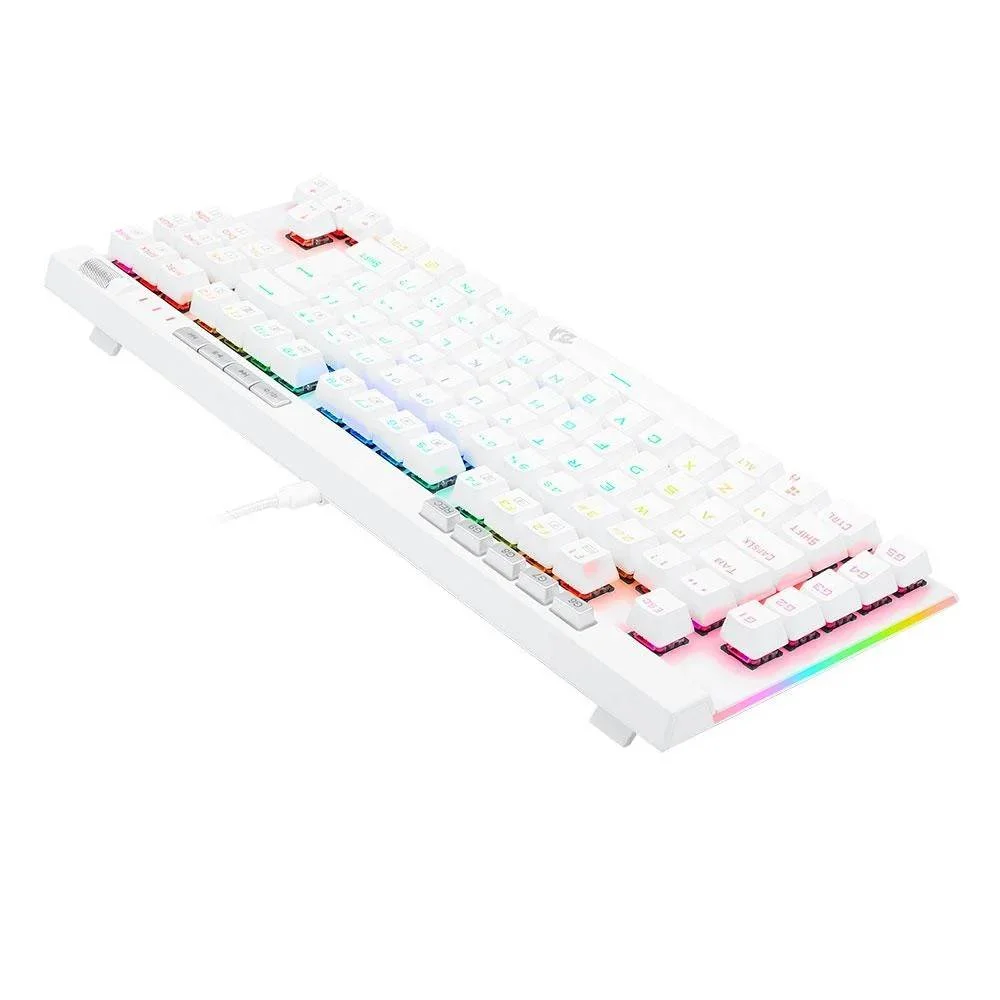 Imagem 2 de 5 do produto Teclado Óptico Gamer Redragon Magic-wand Pro, RGB, Branco, Switch Azul, ABNT2