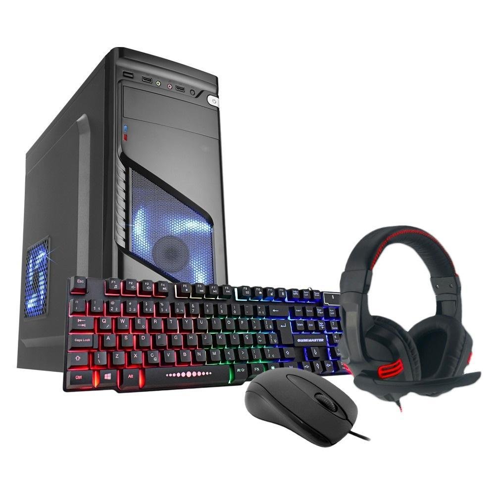 PC Gamer Megaview, Intel i3-10100F, 8GB, SSD 240 GForce, GT210-1GB, Windows 10 Pro, Teclado e Mouse e Headset P2