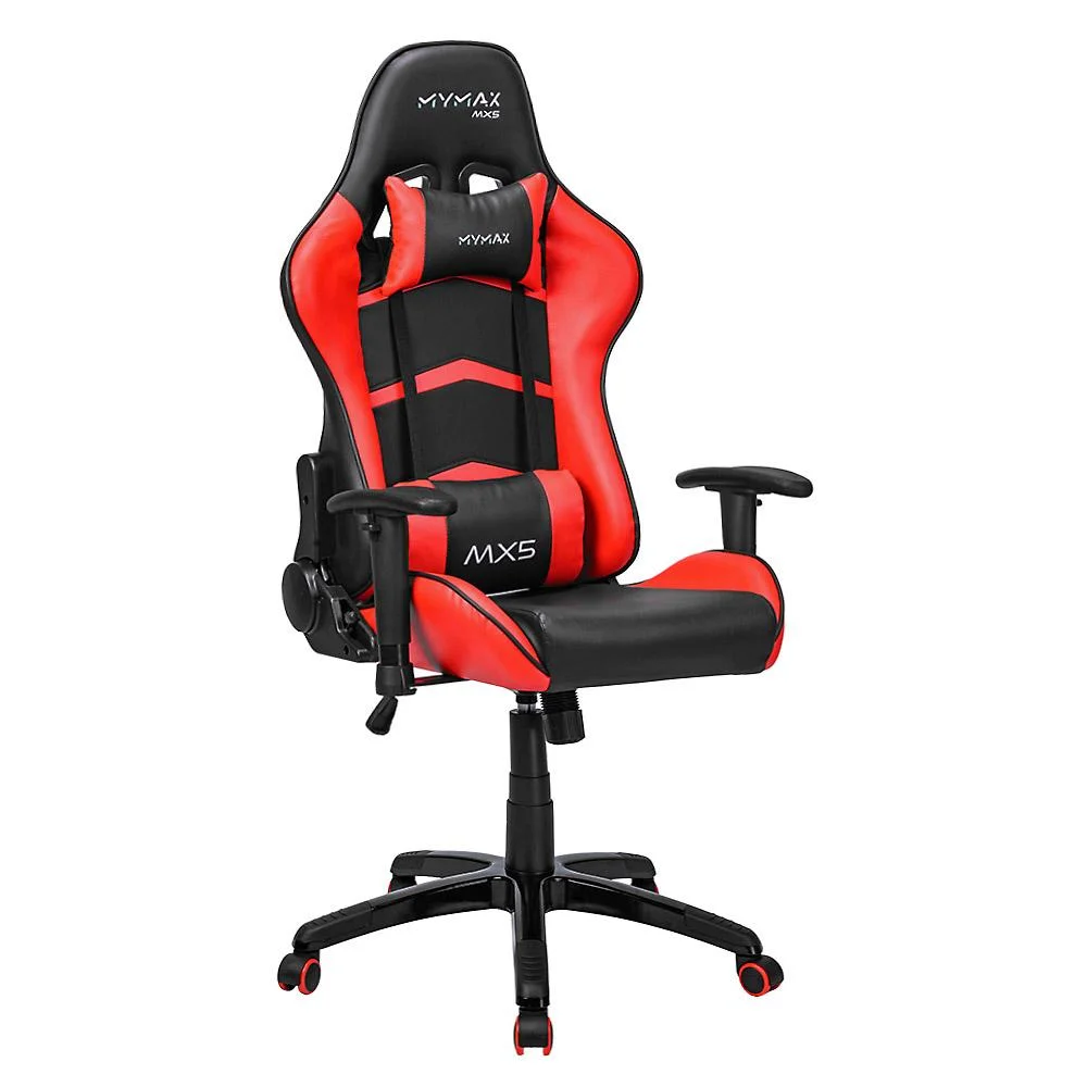 Imagem 3 de 5 do produto Cadeira Gamer Mymax Mx5, Até 150 Kg, Giratória, Preta e Vermelha