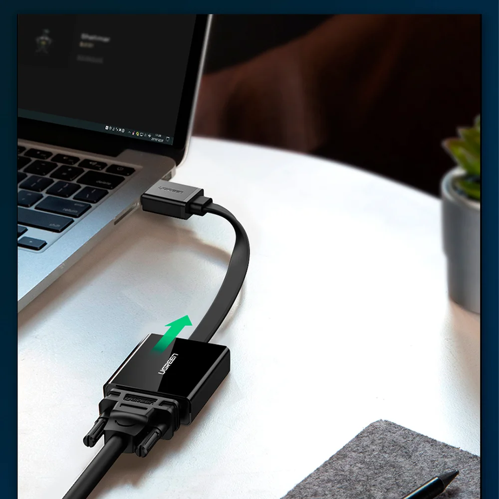Imagem 3 de 5 do produto Ugreen Adaptador HDMI Para VGA + Audio P2 Alimentado USB Ps4