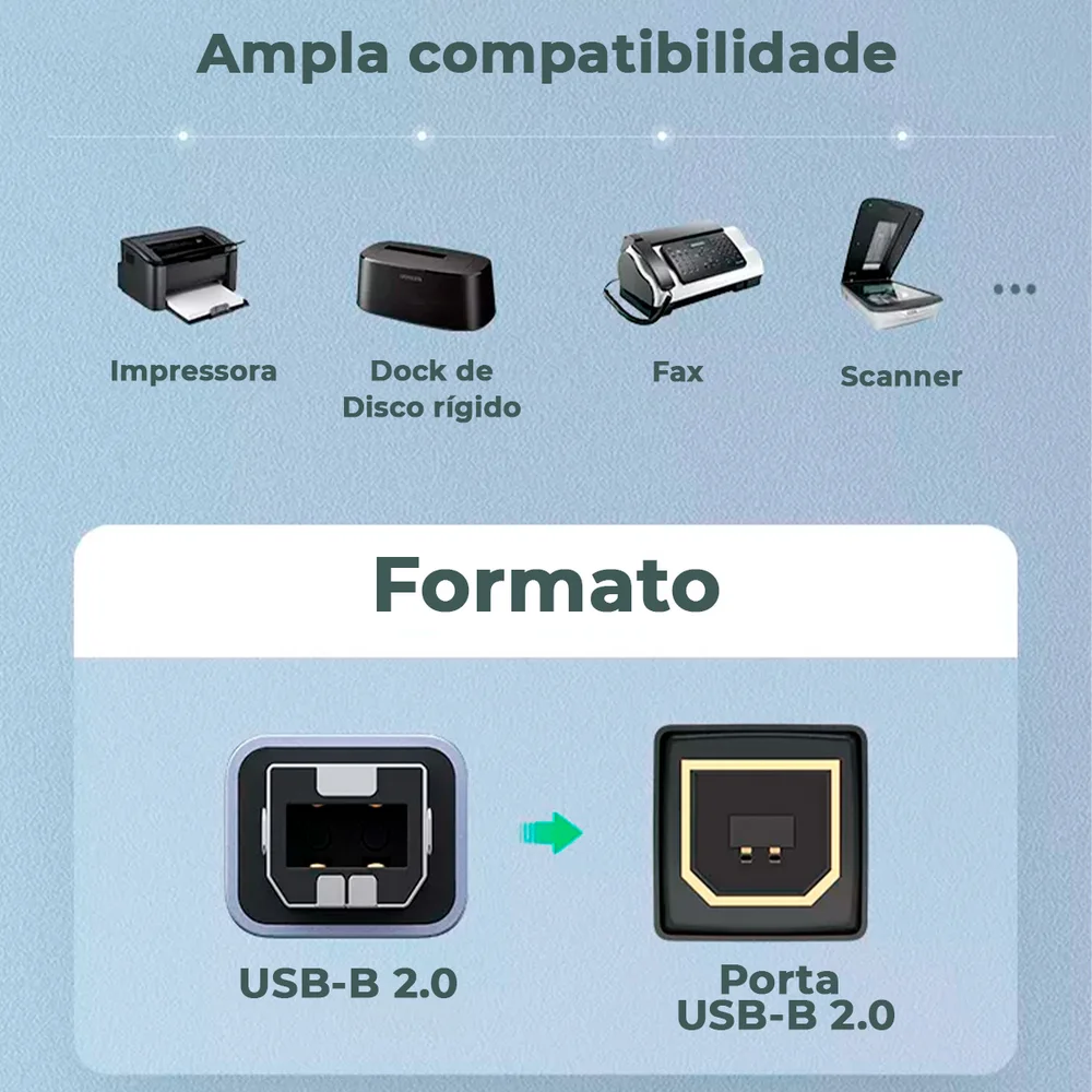 Imagem 3 de 5 do produto Adaptador USB C Para USB B 2.0 Ugreen Impressora Scanner