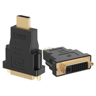Adaptador Conversor Conector Ctech, Plug Bi Direcional, DVI Fêmea E HDMI Macho, Preto