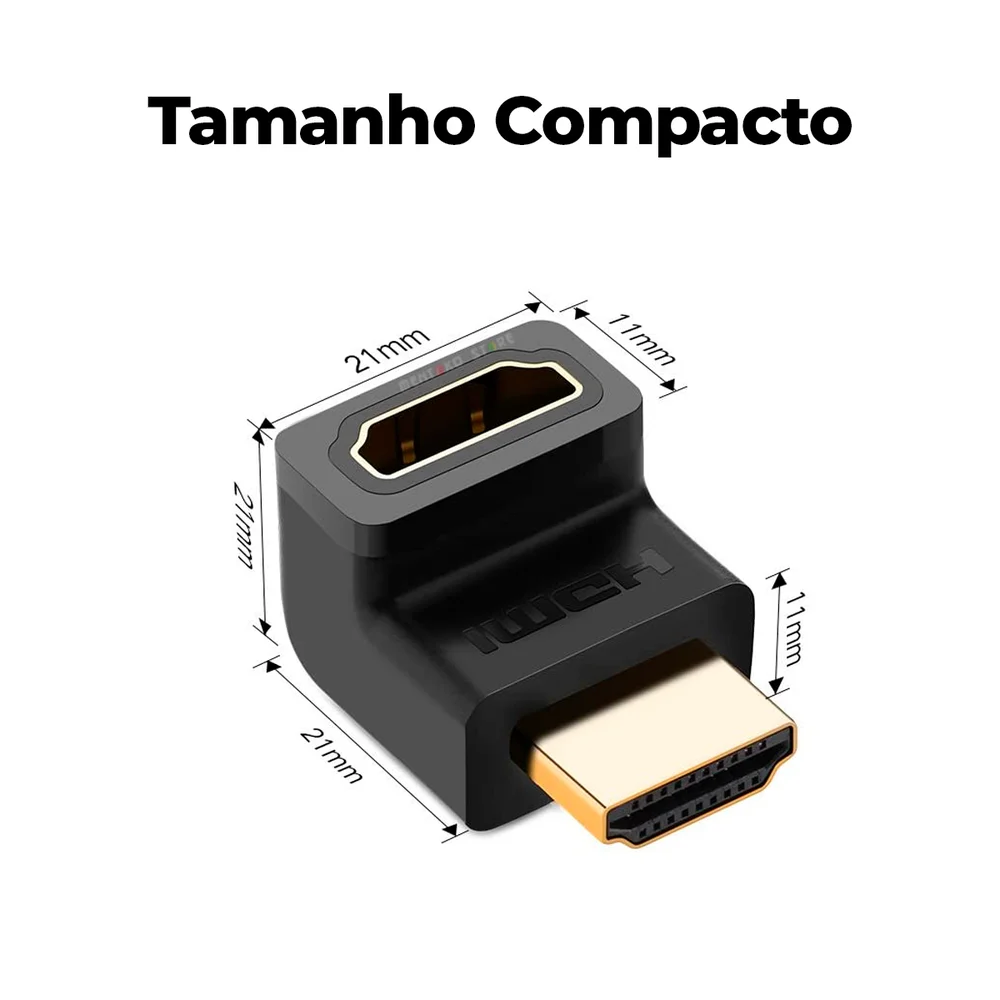 Imagem 3 de 5 do produto Adaptador Conector 90 HDMI 270º Up Cima Ugreen