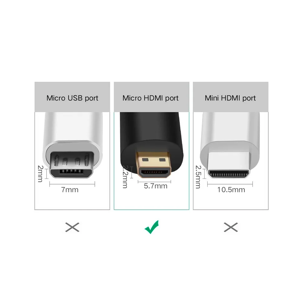 Imagem 4 de 5 do produto Ugreen Adaptador Micro Hdmi Macho Para Hdmi 2.0 Femea 4k60hz
