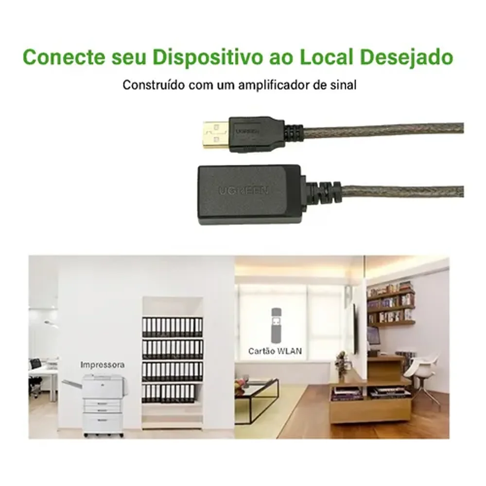 Imagem 5 de 5 do produto Ugreen Cabo Extensor Usb 2.0 Extensão Amplificado Ativo 15m