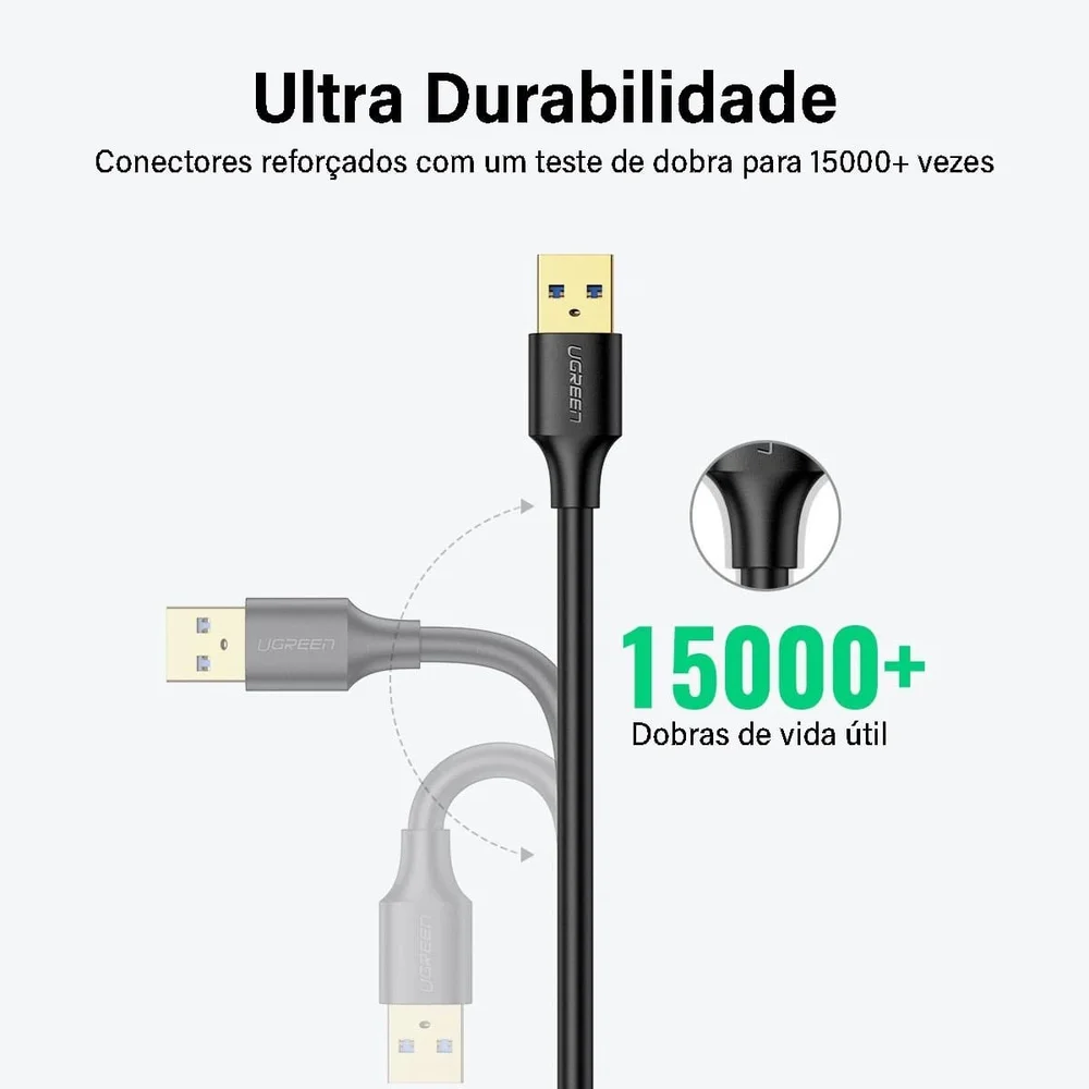 Imagem 5 de 5 do produto Cabo Extensor  Ugreen, USB 3.0, 5GBps, Extensão 3m