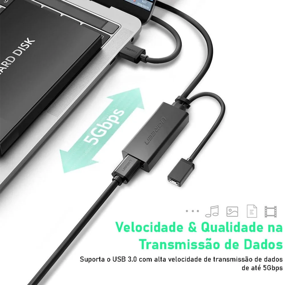 Imagem 3 de 5 do produto Extensor USB 3.0 Ugreen, Extensão Ativo Alimentado, 10m