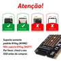 Adaptador Placa Conector Conversor P/ SSD M2 Nvme Pci-e Pci Express 4.0 + Dissipador Em Alumínio Cor: Dourado