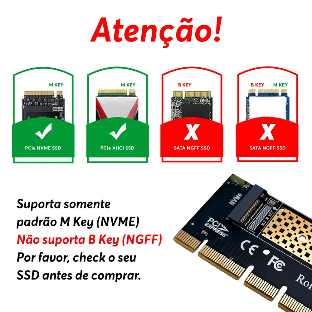 Adaptador Placa Conector Conversor P/ SSD M2 Nvme Pci-e Pci Express 4.0 + Dissipador Em Alumínio Cor: Dourado Adaptador Placa Conector Conversor P/ SSD M2 Nvme Pci-e Pci Express 4.0 + Dissipador Em Alumínio Cor: Dourado