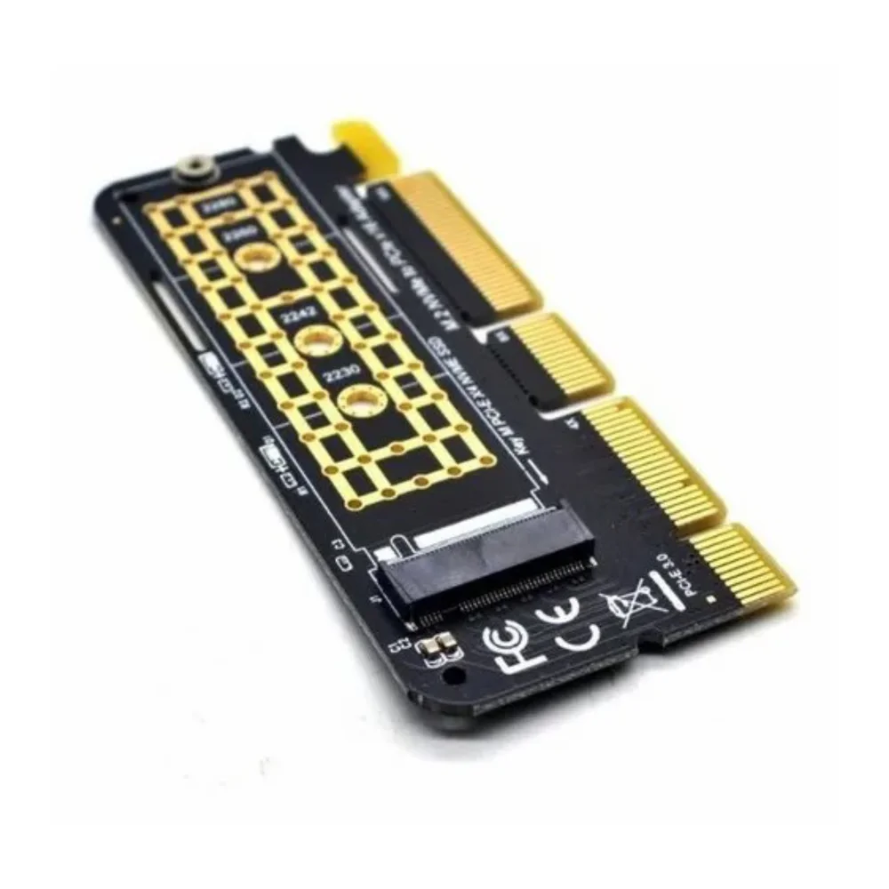 Adaptador Placa Conector Conversor P/ SSD M2 Nvme Pci-e Pci Express 4.0 + Dissipador Em Alumínio Cor: Dourado Adaptador Placa Conector Conversor P/ SSD M2 Nvme Pci-e Pci Express 4.0 + Dissipador Em Alumínio Cor: Dourado