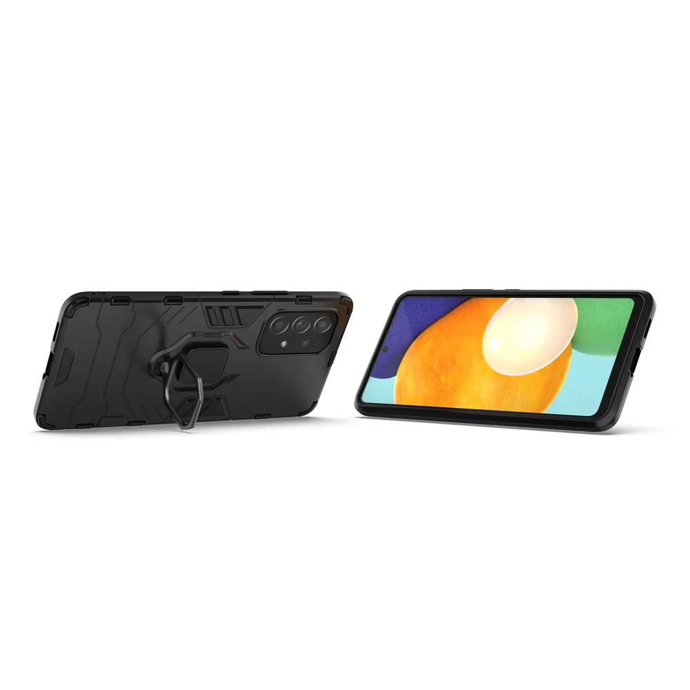 Imagem 3 de 5 do produto Capa Case Capinha Samsung A53 5g, 4em1 Anti Impacto Queda Militar Protetora Com Anel E Base, Preto