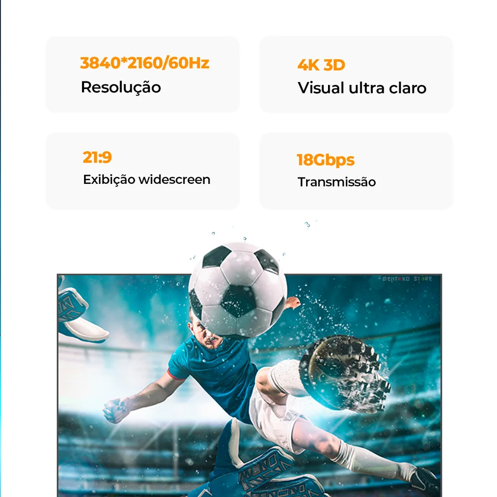 Imagem 4 de 5 do produto Cabo HDMI Blindado 2.0 Ugreen FULL HD 4k PS4 Tv Home 2m