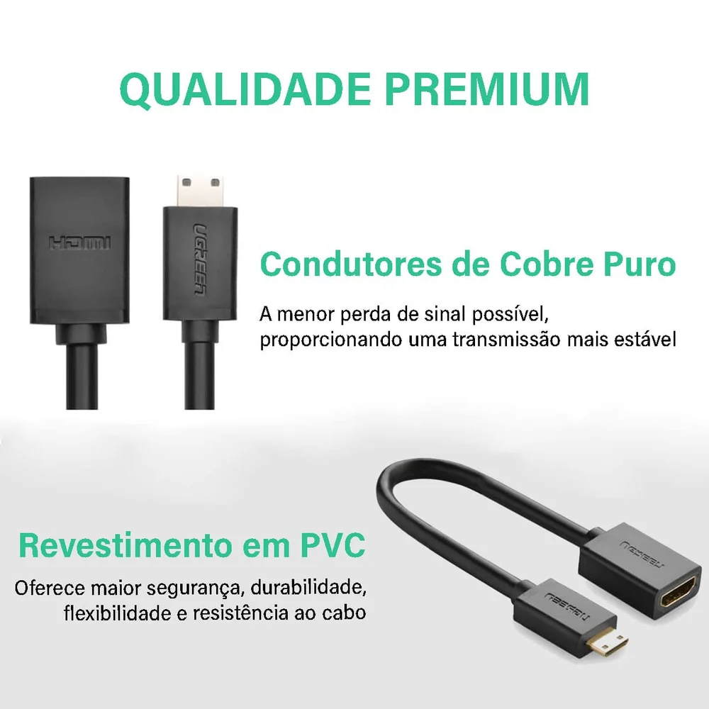 Imagem 4 de 5 do produto Ugreen Adaptador Mini Hdmi P/ Hdmi Fêmea Note Tablet