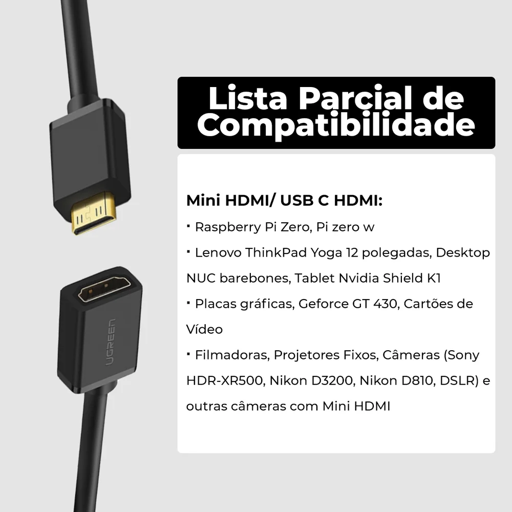 Imagem 5 de 5 do produto Ugreen Adaptador Mini Hdmi P/ Hdmi Fêmea Note Tablet