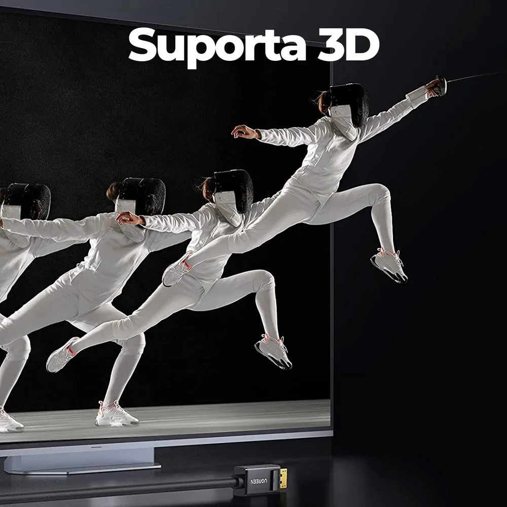 Imagem 3 de 5 do produto Cabo Displayport P/ HDMI Ugreen 2.0 Blindado Fullhd 4k 1.5m