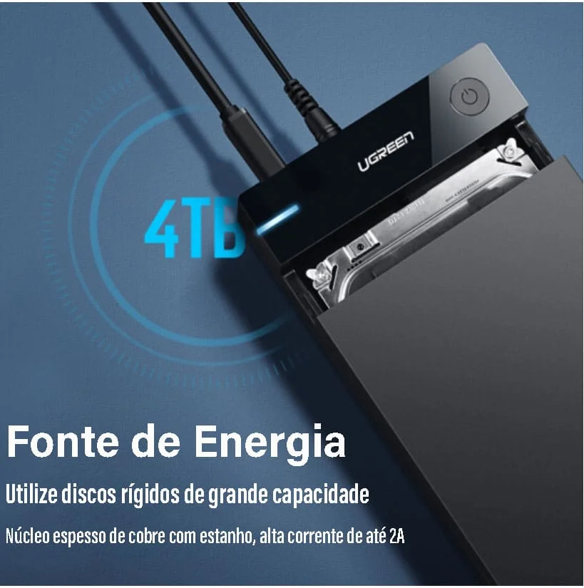 Imagem 2 de 5 do produto Cabo USB B 3.0 Ugreen HD Externo Monitor Gamer 2m