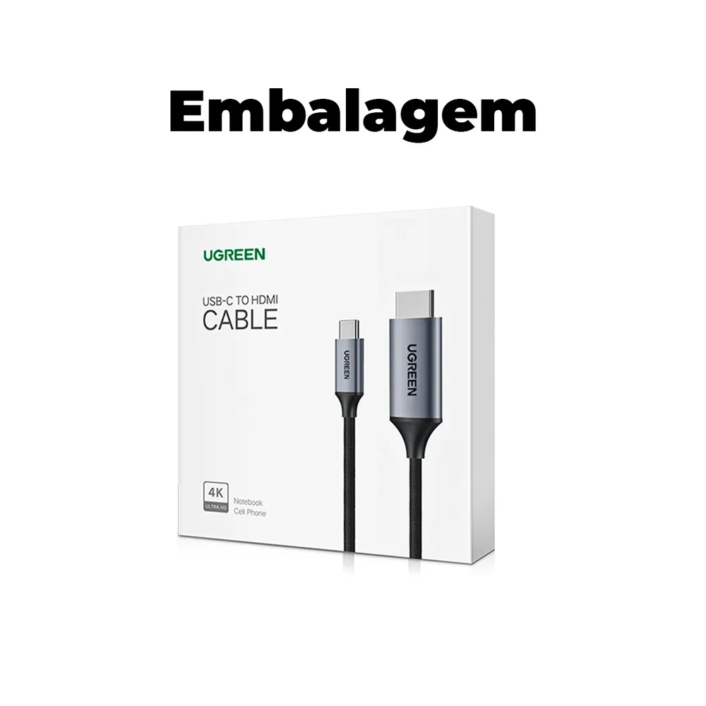 Imagem 5 de 5 do produto Cabo USB C Thunderbolt 3 Para HDMI Ugreen 2.0 4k 60hz 1.5m