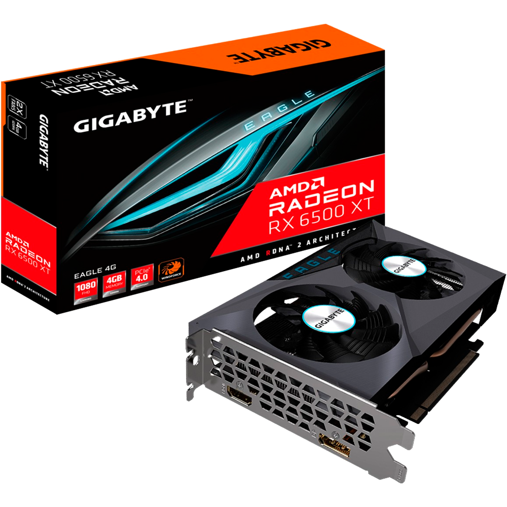  Gigabyte AMD Radeon RX 6500 XT Eagle, 4GB GDDR6, FSR, Ray Tracing - GV-R65XTEAGLE-4GD
