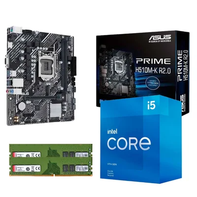 Kit Upgrade Kaikora, Intel Processador I5 11400F + Memória 16GB DDR4, Dual-channel