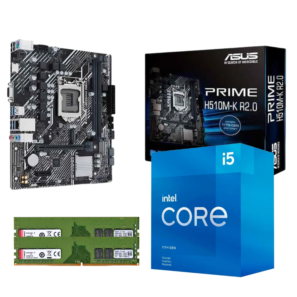 Kit Upgrade Kaikora, Intel Processador I5 11400F + Memória 16GB DDR4, Dual-channel