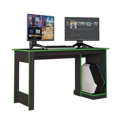 Mesa Gamer Para Computador Escrivaninha Preta Verde Caemmun